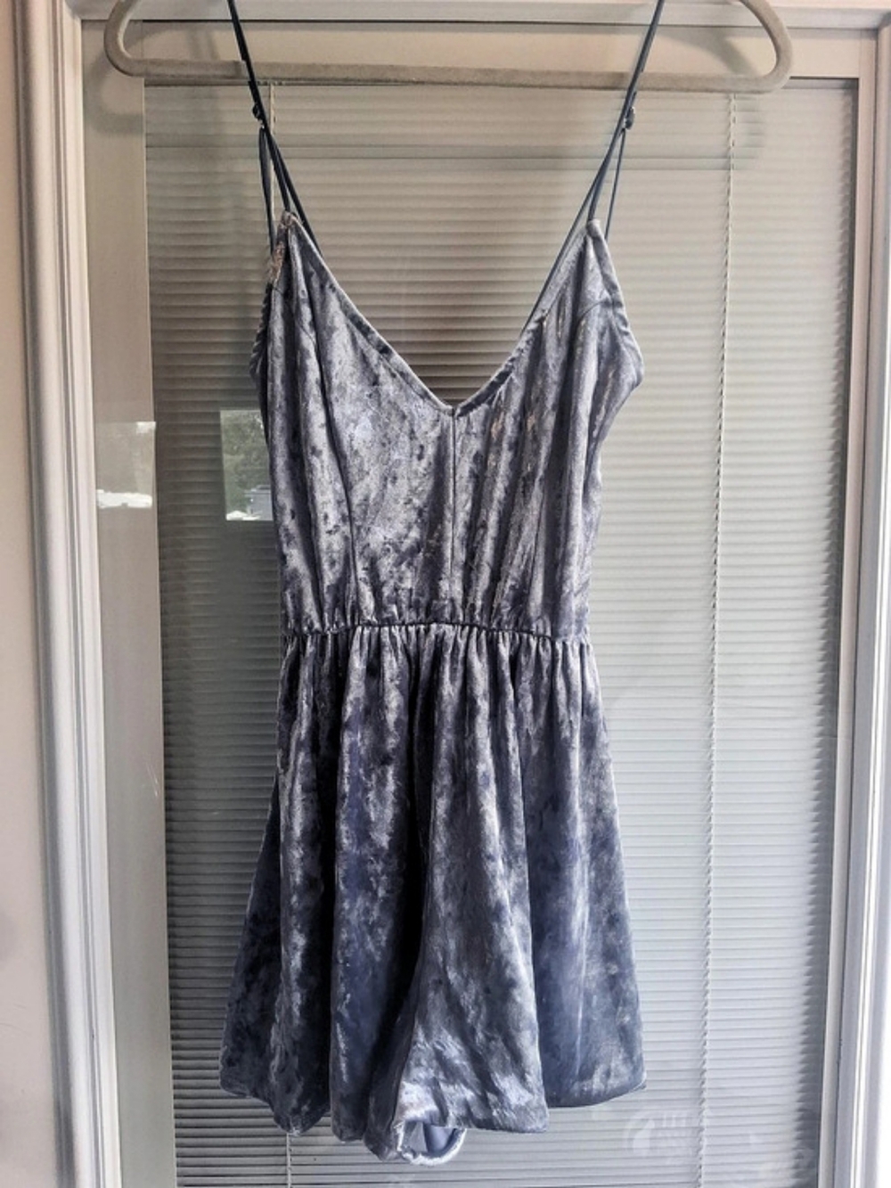 L.A. Hearts Crushed Velvet Mini Dress in Blue Size Small